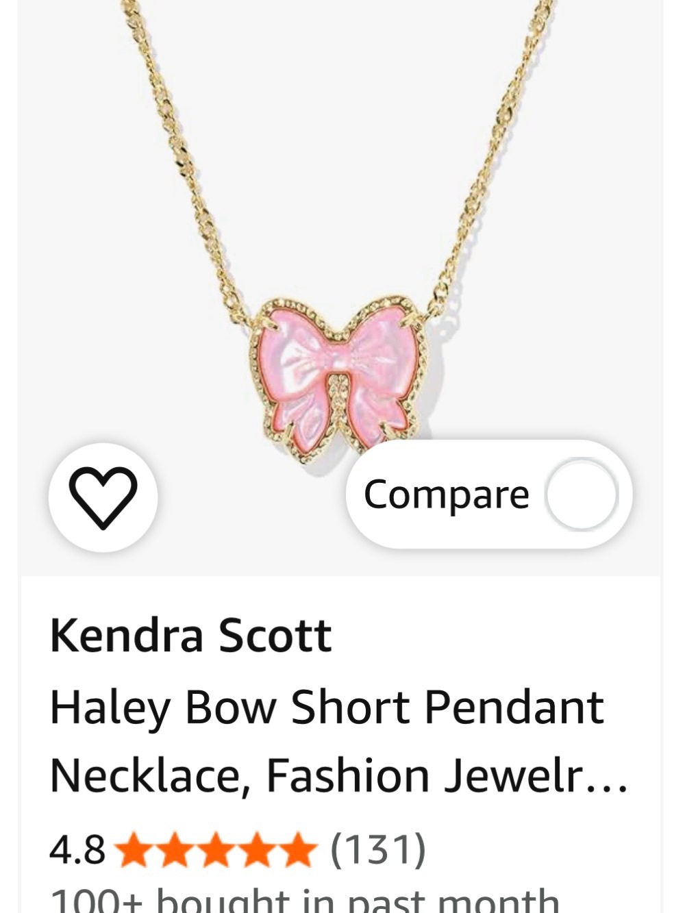Kendra Scott Pink Enamel Butterfly Pendant Necklace